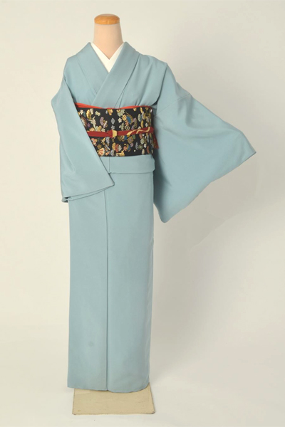 色無地（爽やかなサックスブルー地）[一つ紋]｜着物レンタルあき (来店