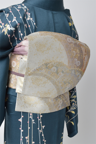 訪問着[花紺青色・椿]｜着物レンタルあき (来店着付け無料・全国配送無料)