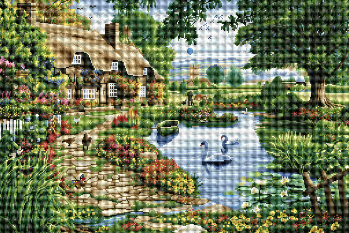 Diamond Art Club SQUARES Cottage By The Lake