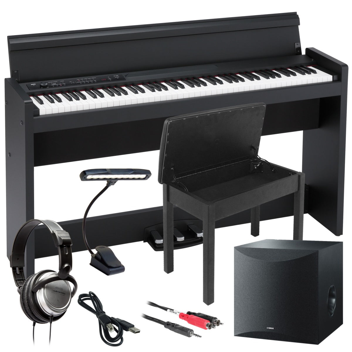 Korg LP-380U Digital Piano - Black COMPLETE HOME BUNDLE PLUS