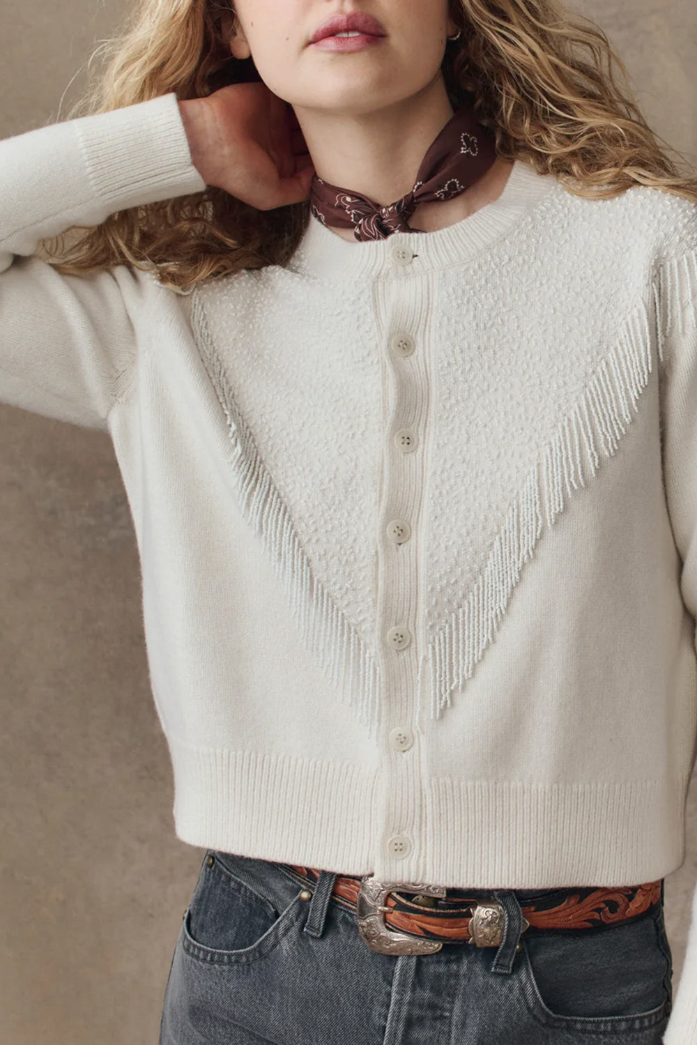 The Beaded Fringe Cardigan in Ivory – Krista K Boutique