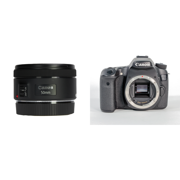レンタル - Canon お手軽一眼レフ & 単焦点セット EOS 70D + EF50mm F1