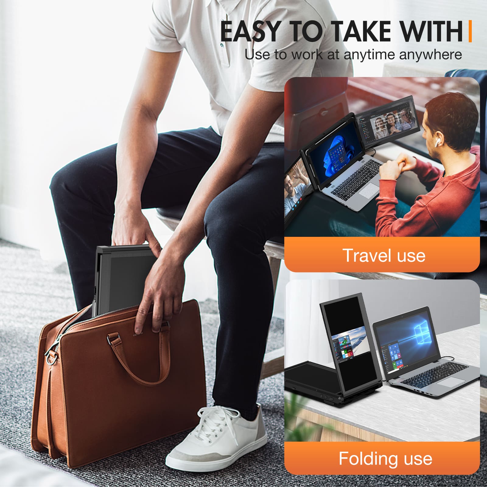 P2S 12 Inches USB-C Triple Screen Laptop Monitor Extender For