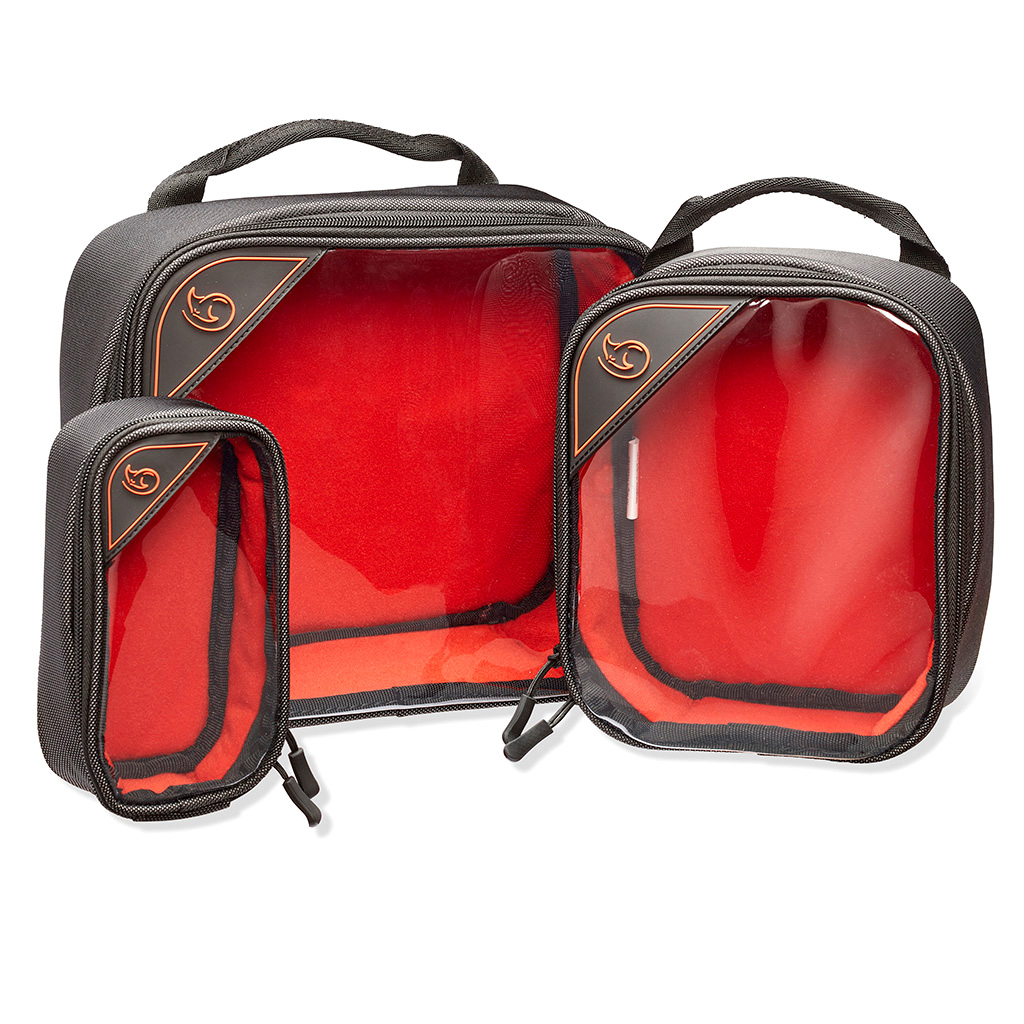 Stingray by K-Tek Gizmo-X Bag, Set of 3 (L,M,S), Orange interior
