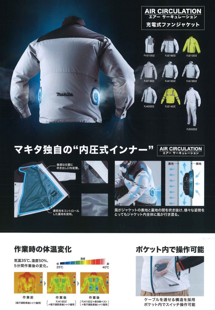 マキタ FJ502DZ 充電式ファンジャケット ツナギタイプ | クニハモブログ