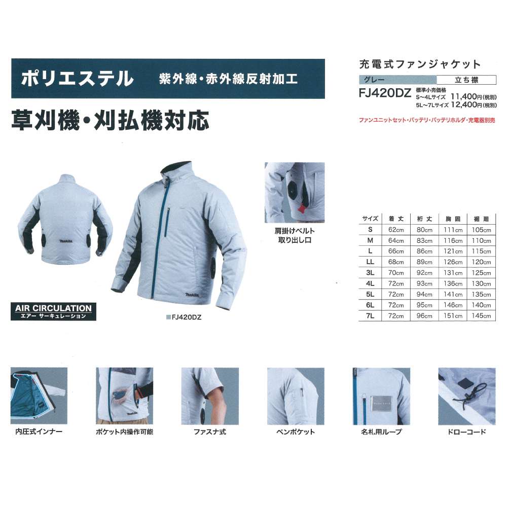 マキタ FJ420DZ 充電式ファンジャケット 草刈り機対応 | クニハモブログ