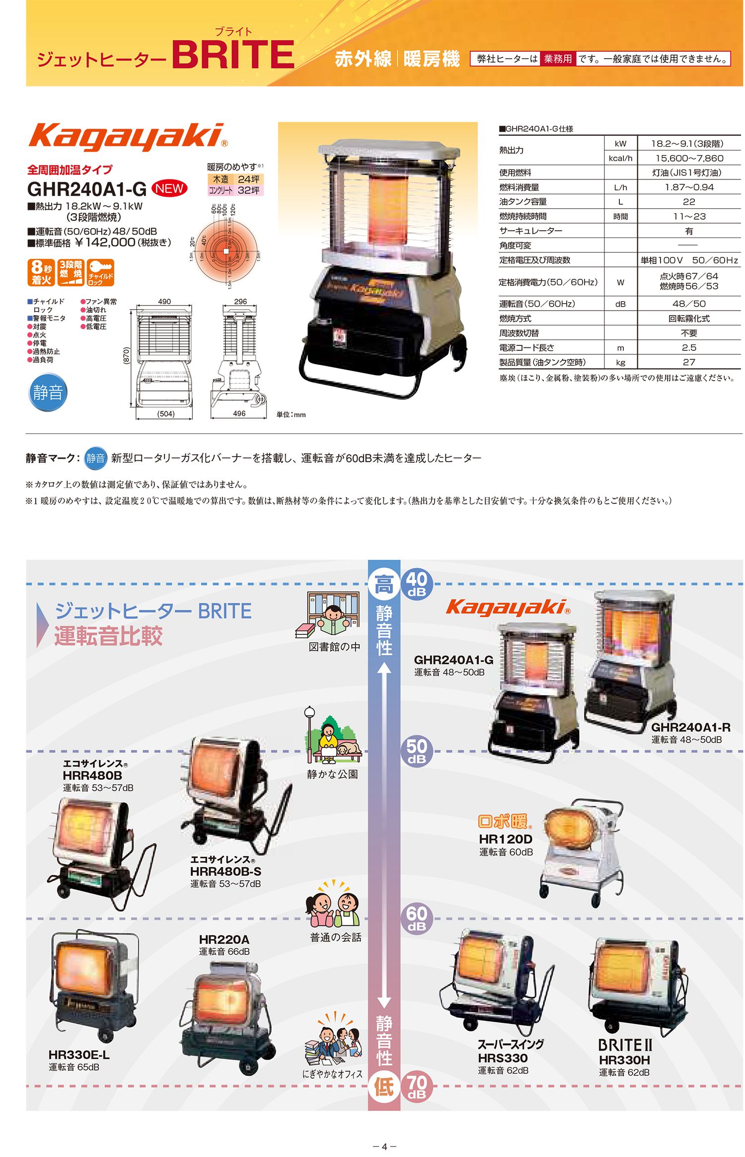 オリオン(ORION) HRR480B-S ジェットヒーターBRITE エコサイレンス