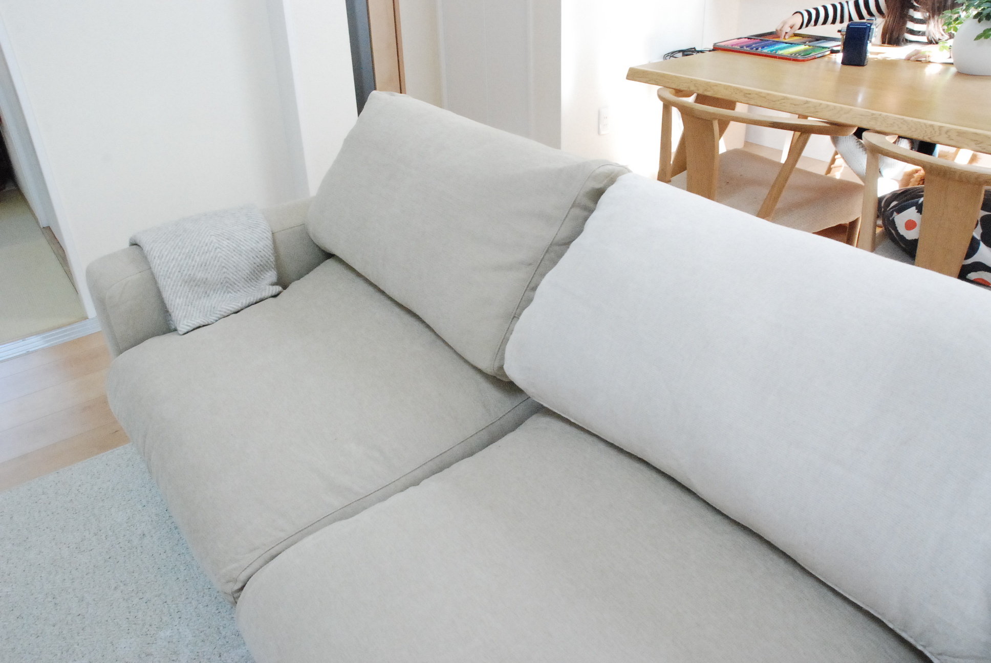 無印良品ソファカバー☆ 麻綿平織vs綿シェニール - kukkakakku.