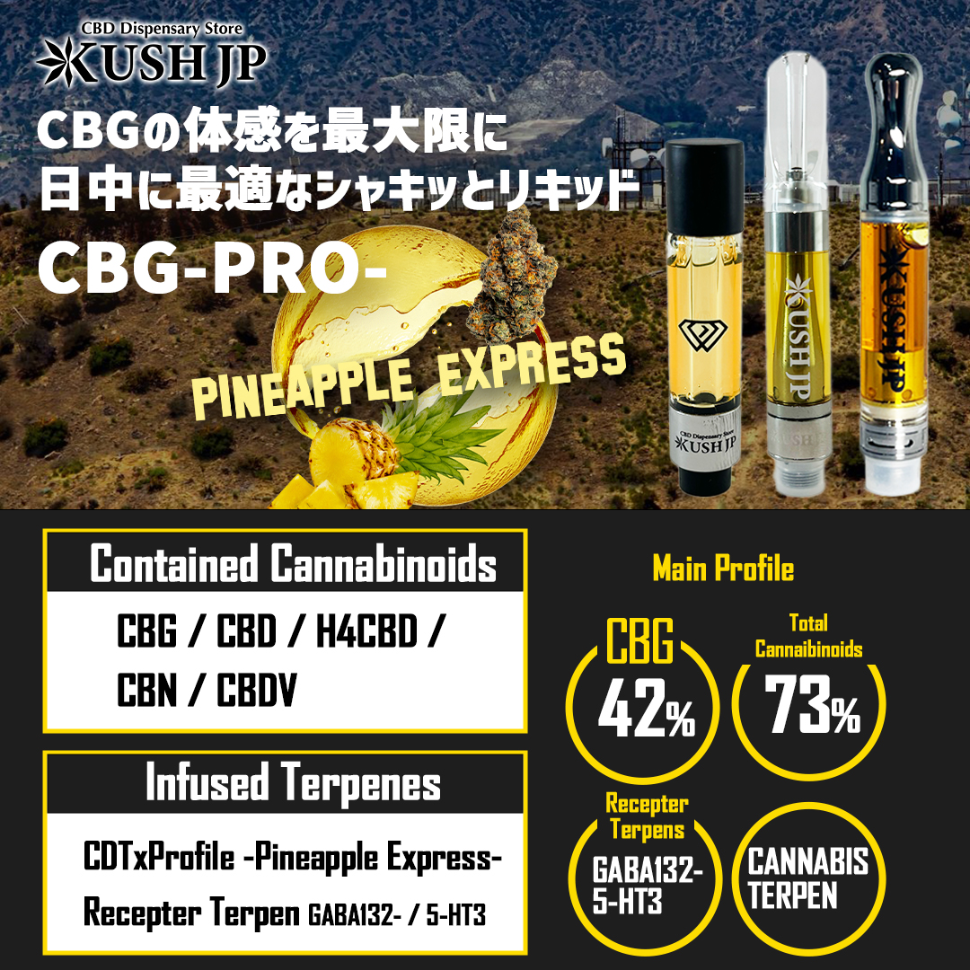 新基準対応】CBG -PRO- （PineappleExpress：1.0ml）【KUSH JP】 -