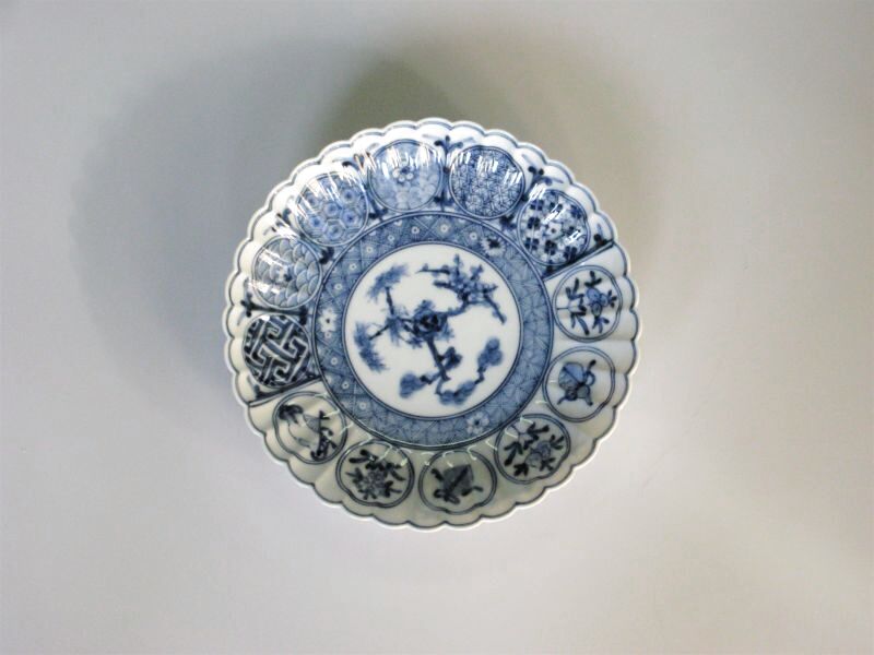 5号菊型皿揃 丸紋松竹梅図 - 九谷焼 五彩堂