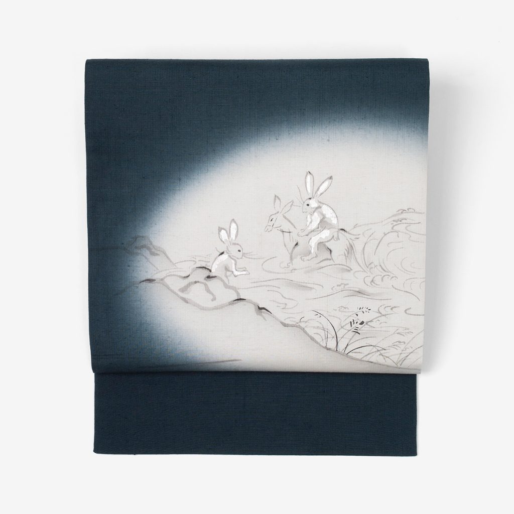 正絹名古屋帯【鳥獣戯画／川を渡る】 - サキガケ