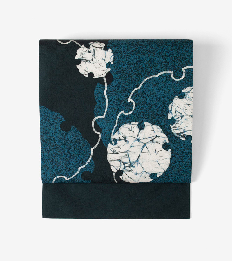 正絹名古屋帯【手描き友禅／花更紗】 - サキガケ