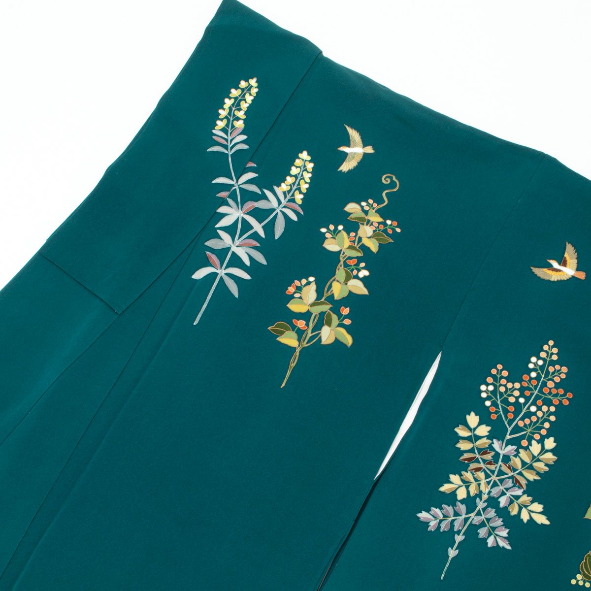 東京ますいわ屋 誂品】 訪問着 友禅 瑞鳥と植物の実 フォレスト