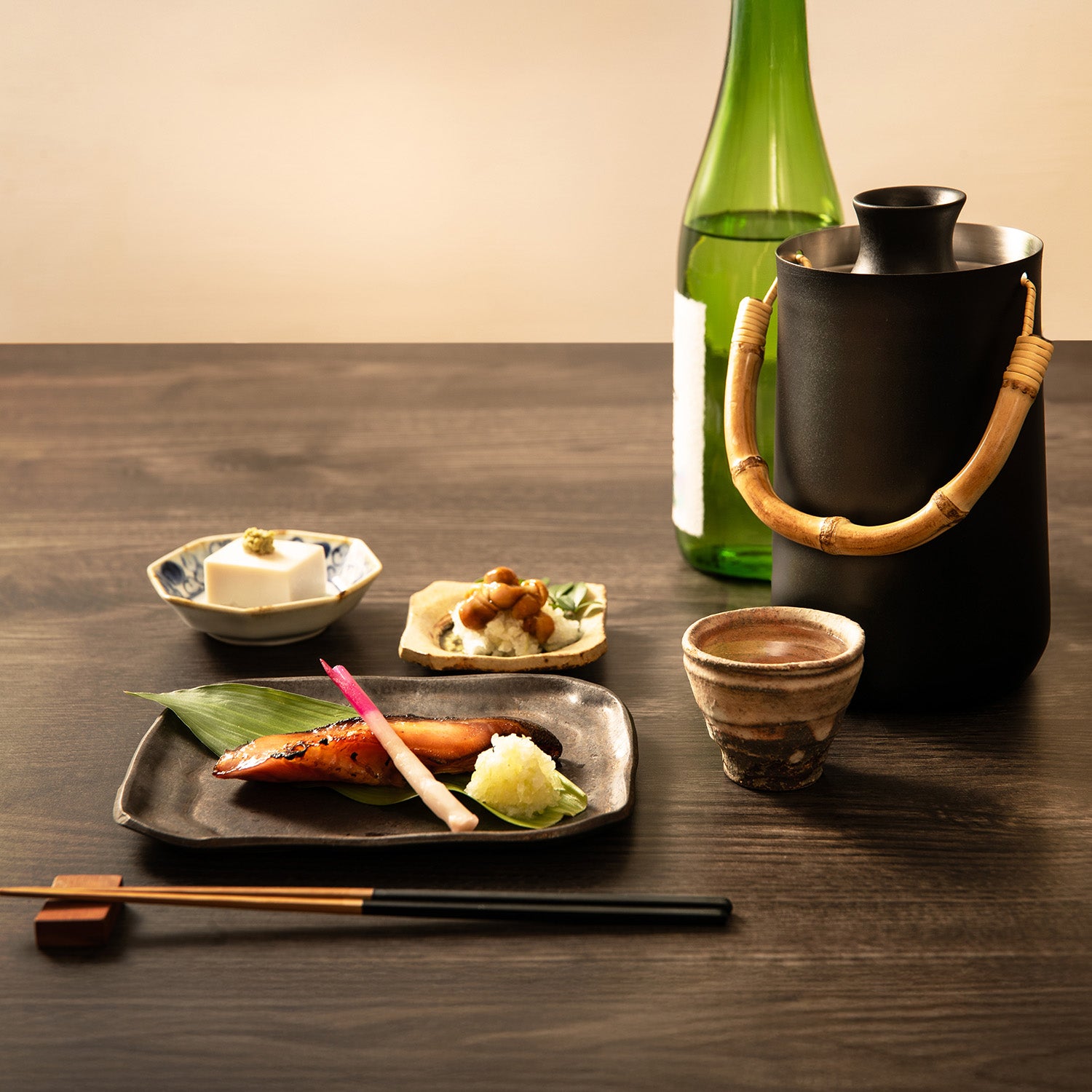 湯煎式の酒燗器セット / ブラック | の酒器・グラス | クラフト酒