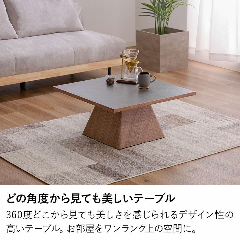 幅75cm 正方形 センターテーブル ラグナー メラミン 天然木 木製