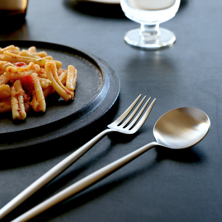 クチポール MOON/ムーン ディナー 6本 ギフトセット マットシルバー 黒