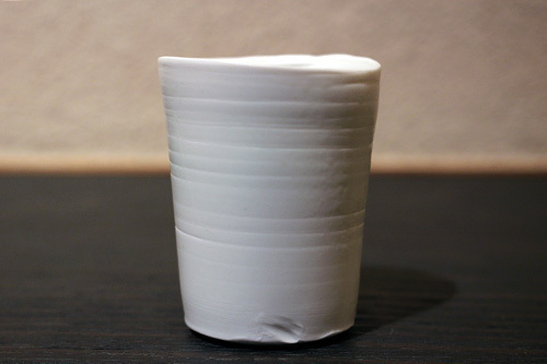 黒田泰蔵？ 白磁 端正な酒器 カップ オブジェ WASASABI購入 2客セット