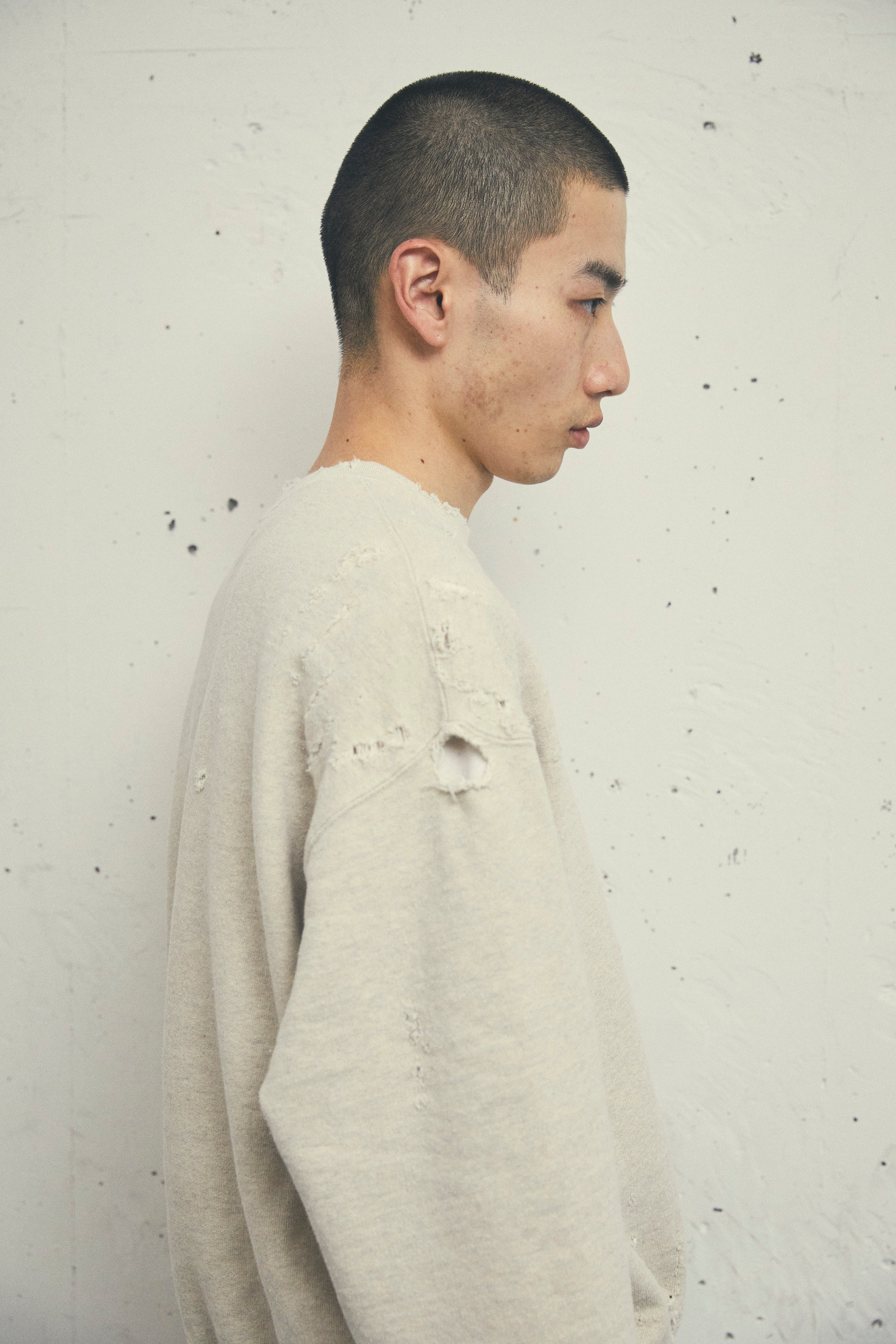 KURO | モアダメージクルーネックスウェット | ヴィンテージ加工・日本製