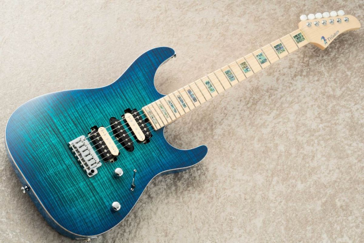 DST Pro 24 Flame Maple w/Avalon Block Inlay -Centura Blue