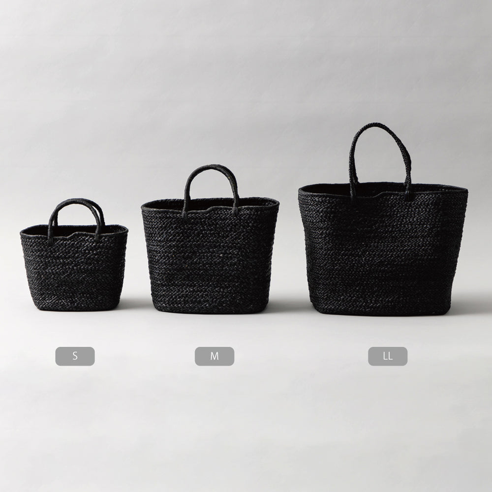 再入荷】ラフィア マルシェ カゴバッグ 黒 M – kuros.style