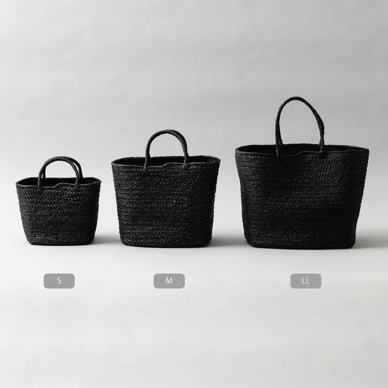 再入荷】ラフィア マルシェ カゴバッグ 黒 LL(別注サイズ) – kuros.style