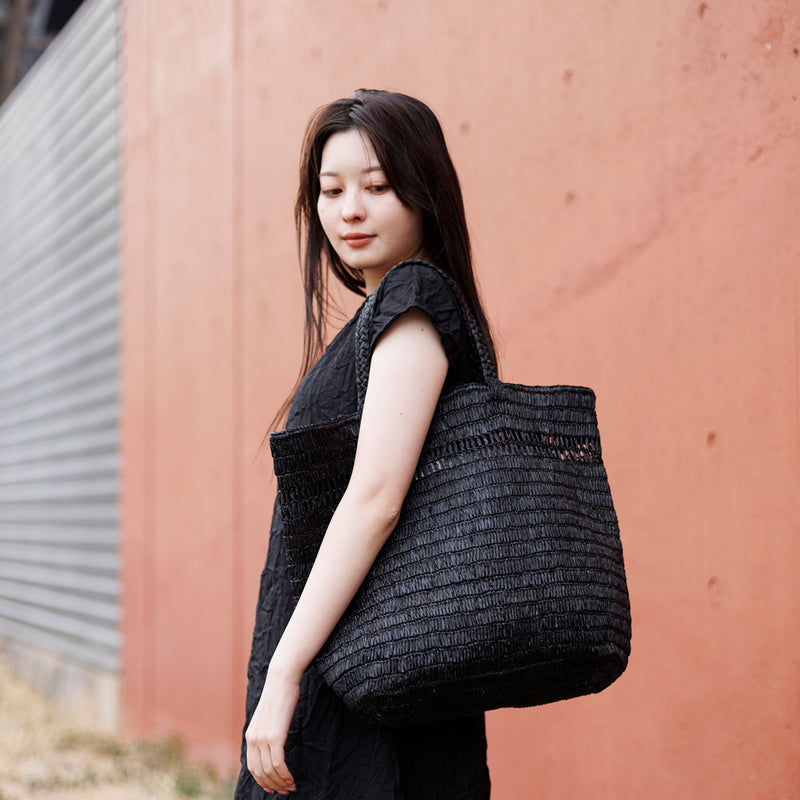 ラフィア ライントートバック 黒 L – kuros.style