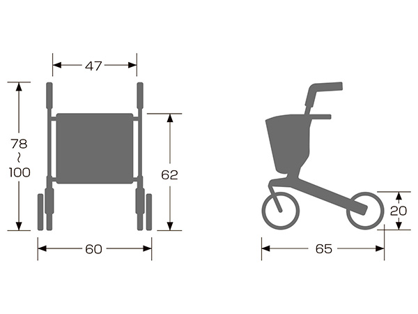 軽く、使いやすく、スタイリッシュ折りたたみ式歩行車 『ジェミノ