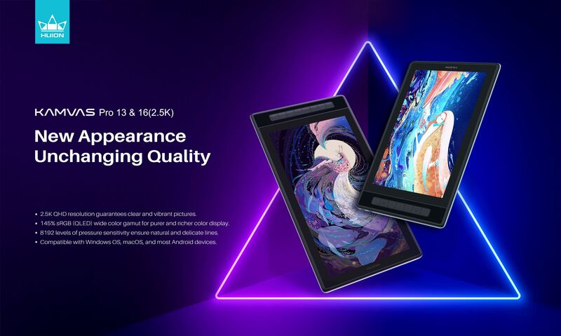 HuionがKamvas Pro 13（2.5K）とKamvas Pro 16（2.5K）を発売開始