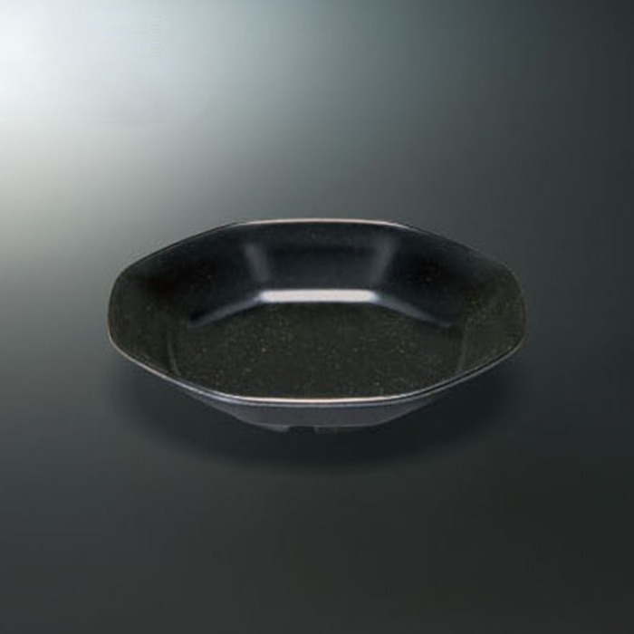KYOEI ONLINE STORE / メラミン 八角皿 黒釉地 C-527KYJ(187φ×H39mm