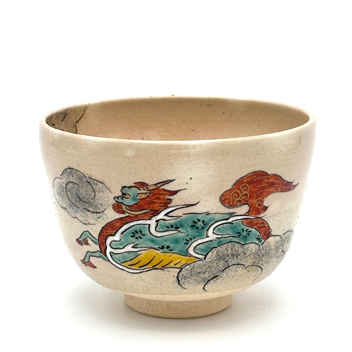八木海峰作 清水焼 手描き抹茶茶碗（麒麟）｜抹茶道具｜京なごみ