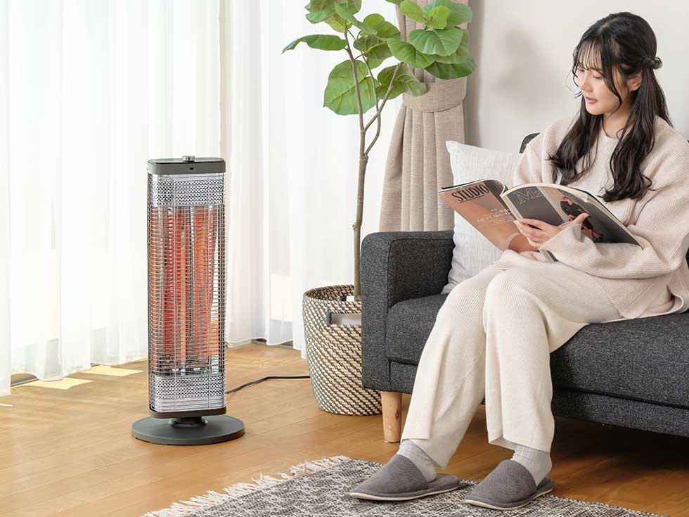 カーボンヒーター距離ピタセンサー遠赤電気ストーブKKH-0954