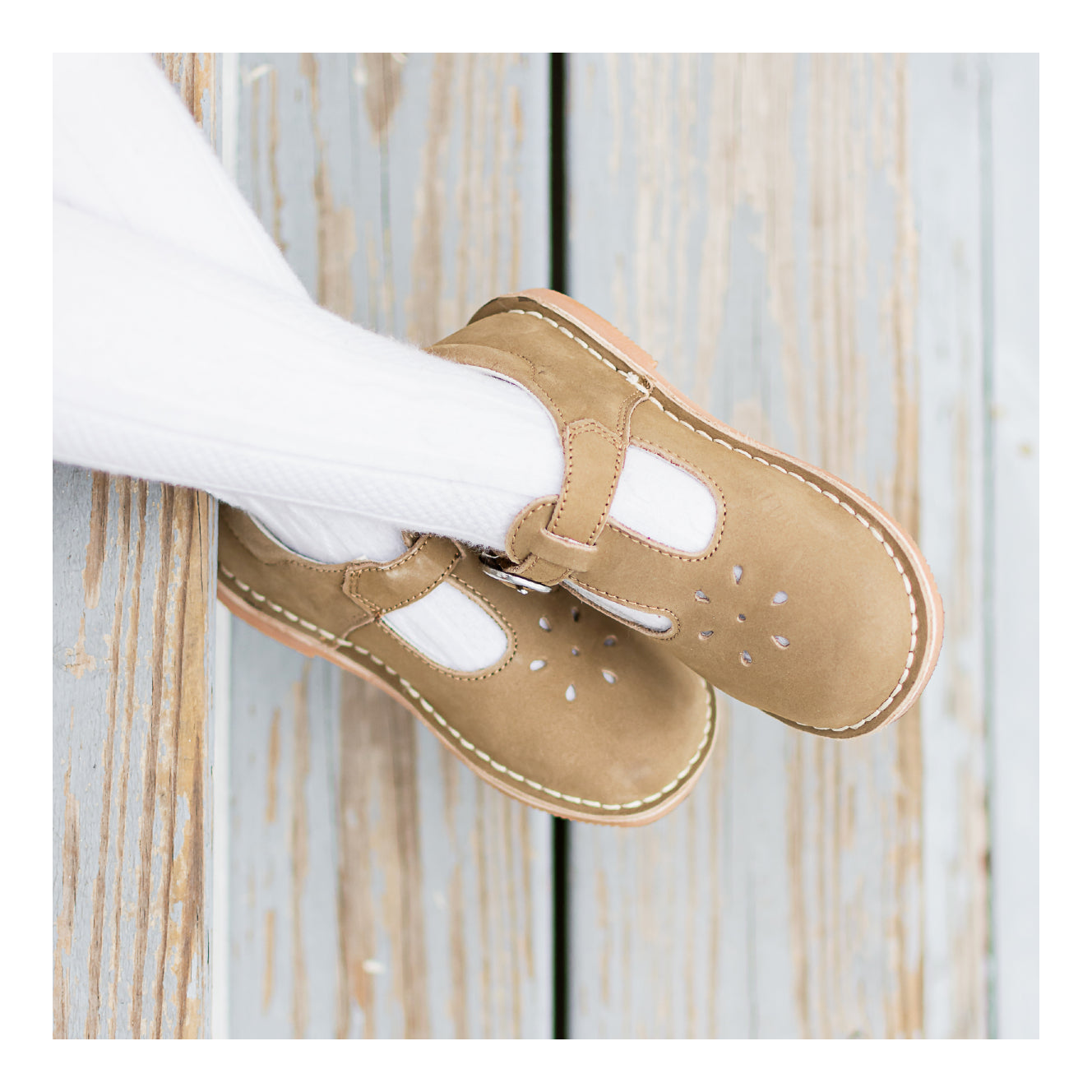 Joy Classic Nubuck Leather Stitch Down T-Strap Mary Jane – L'Amour