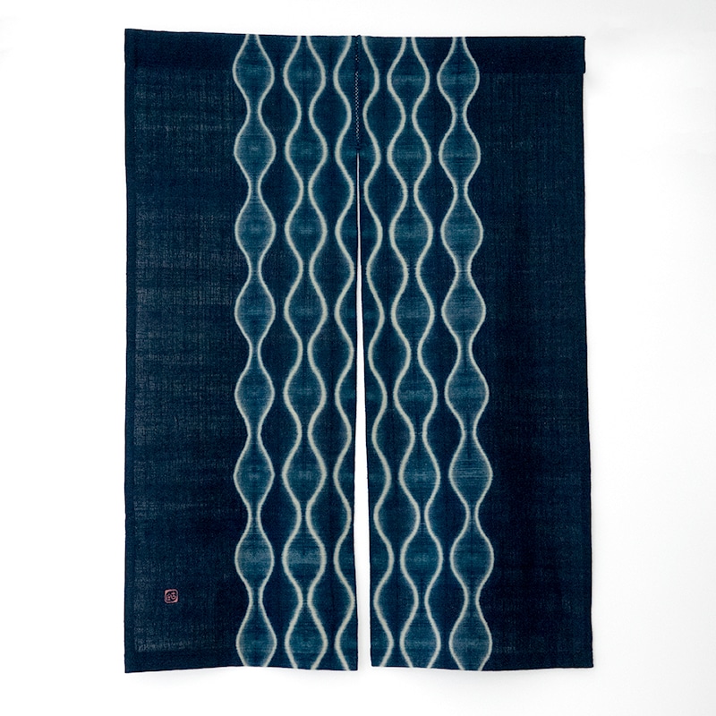 藍染 暖簾/のれん 古庄 クリーニング済 本日もご来店ありがとうござい