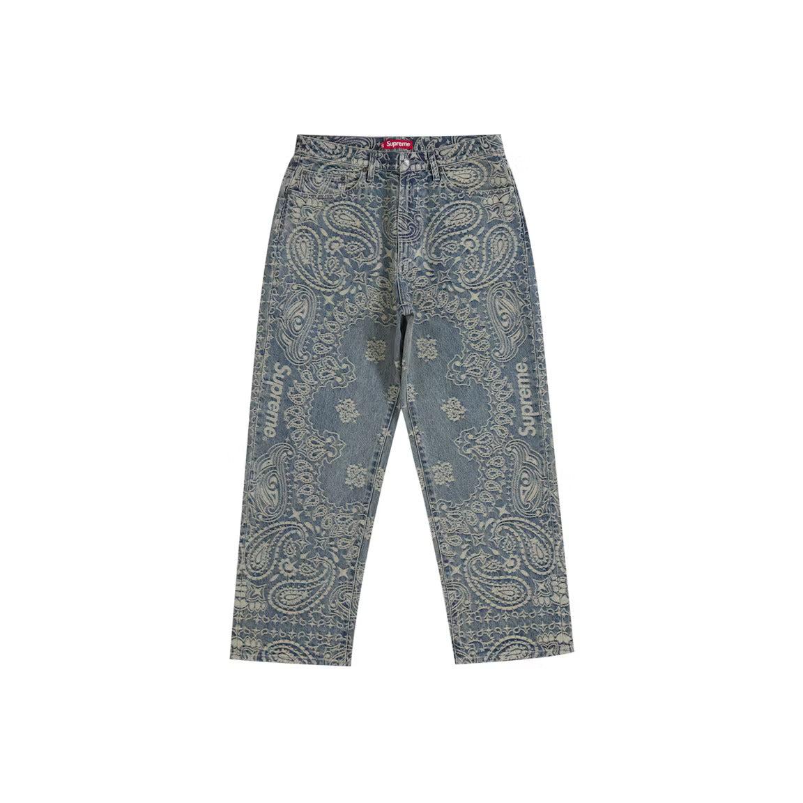 Supreme Bandana Jacquard Baggy Jean Blue – LacedUp
