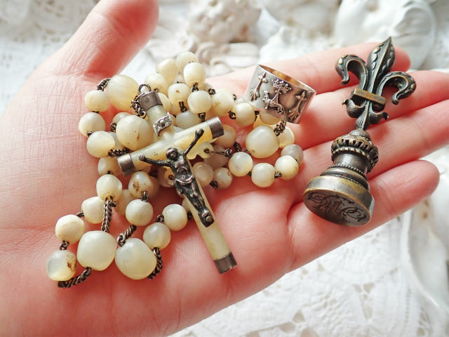 白蝶貝マザーオブパール珠】【チェーンパーツ類シルバー製】【白蝶貝