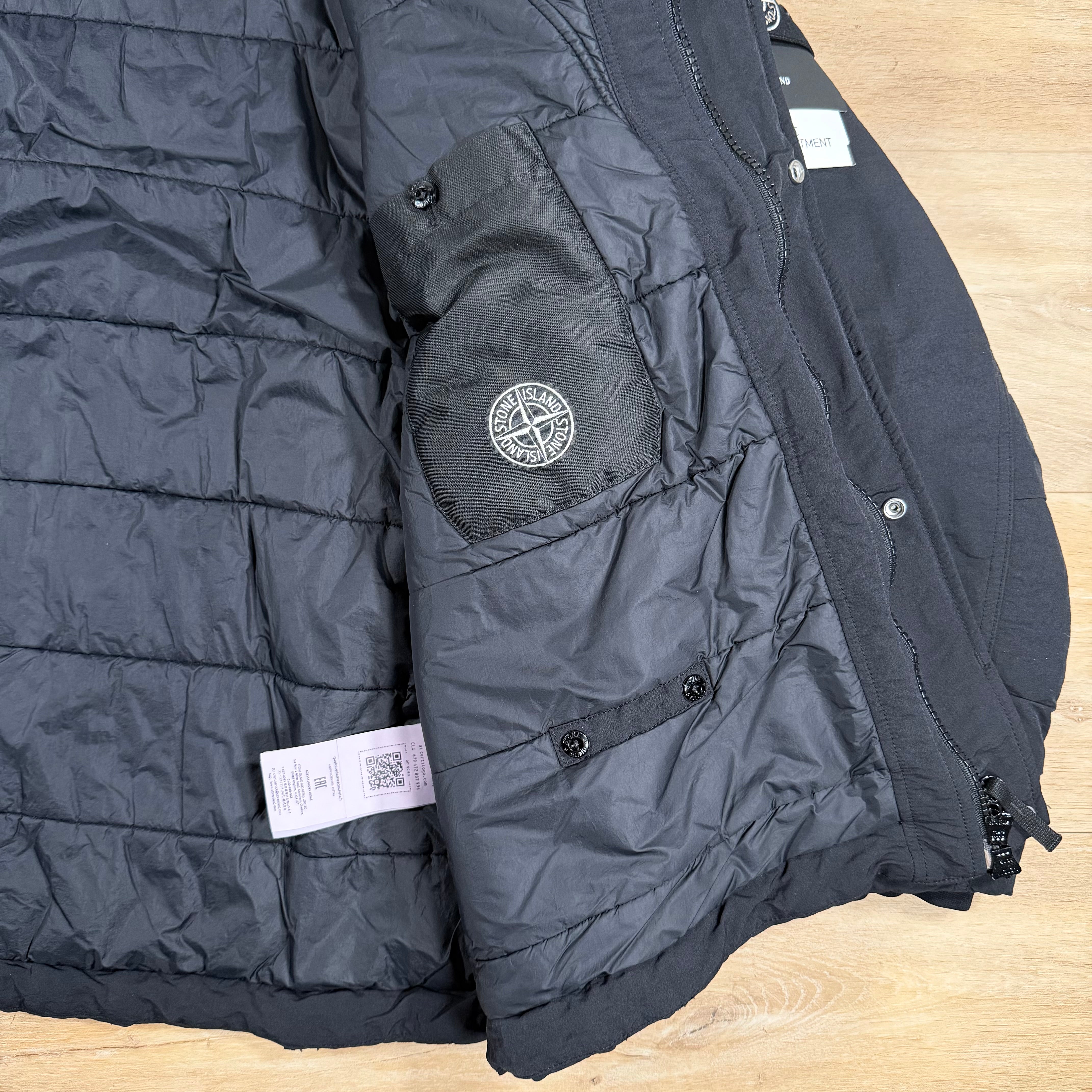 Stone Island Naslan-TC Corrosion Treatment Down Jacket in Black