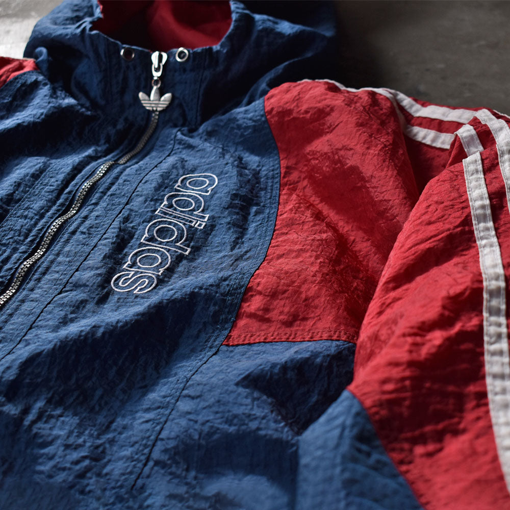 90's adidas バックトレフォイルロゴ 中綿入り ナイロンジャケット