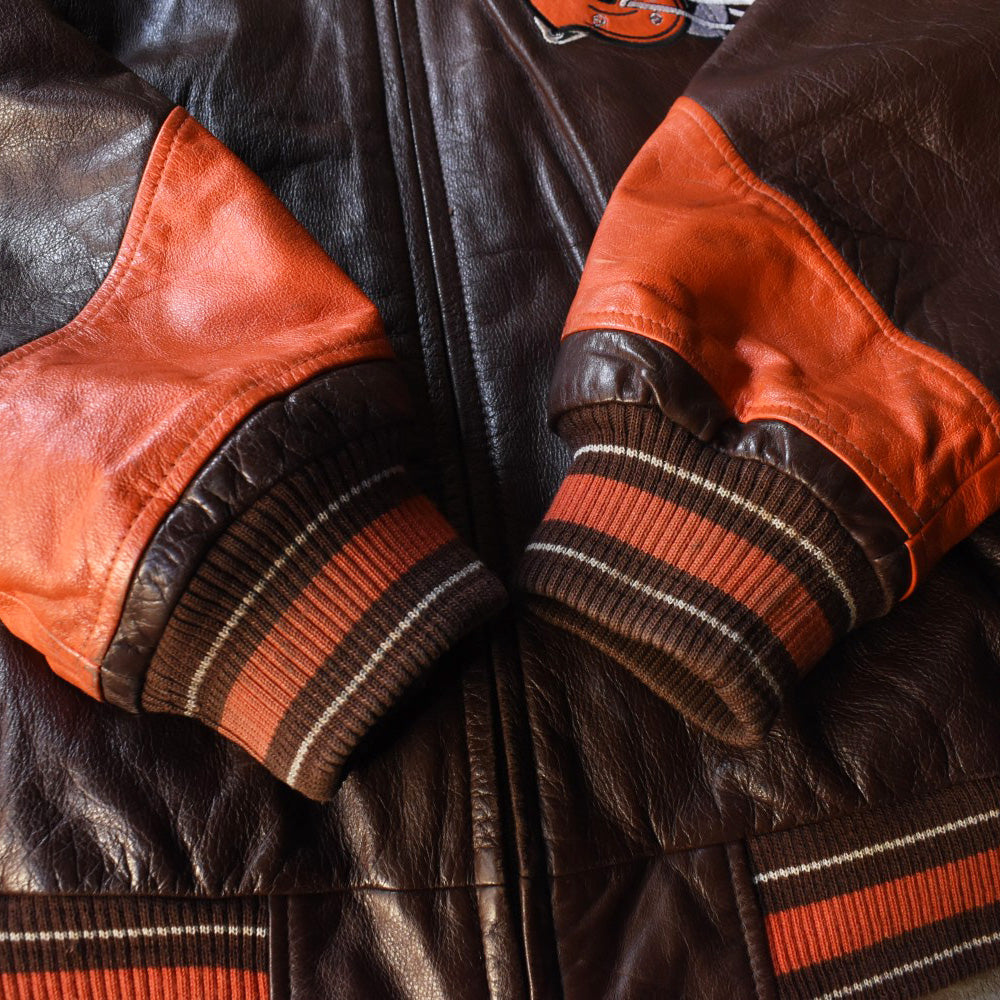 90's G-III / Cleveland Browns スタジャン レザージャケット 251118H