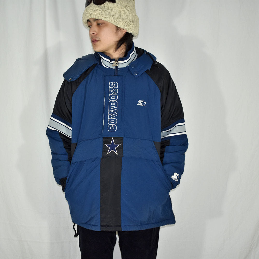 90's STARTER “NFL COWBOYS” 中綿入り フード付き ナイロンジャケット