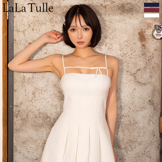 Angel R/エンジェルアール】リボン プリーツ ガーリー キャミソール