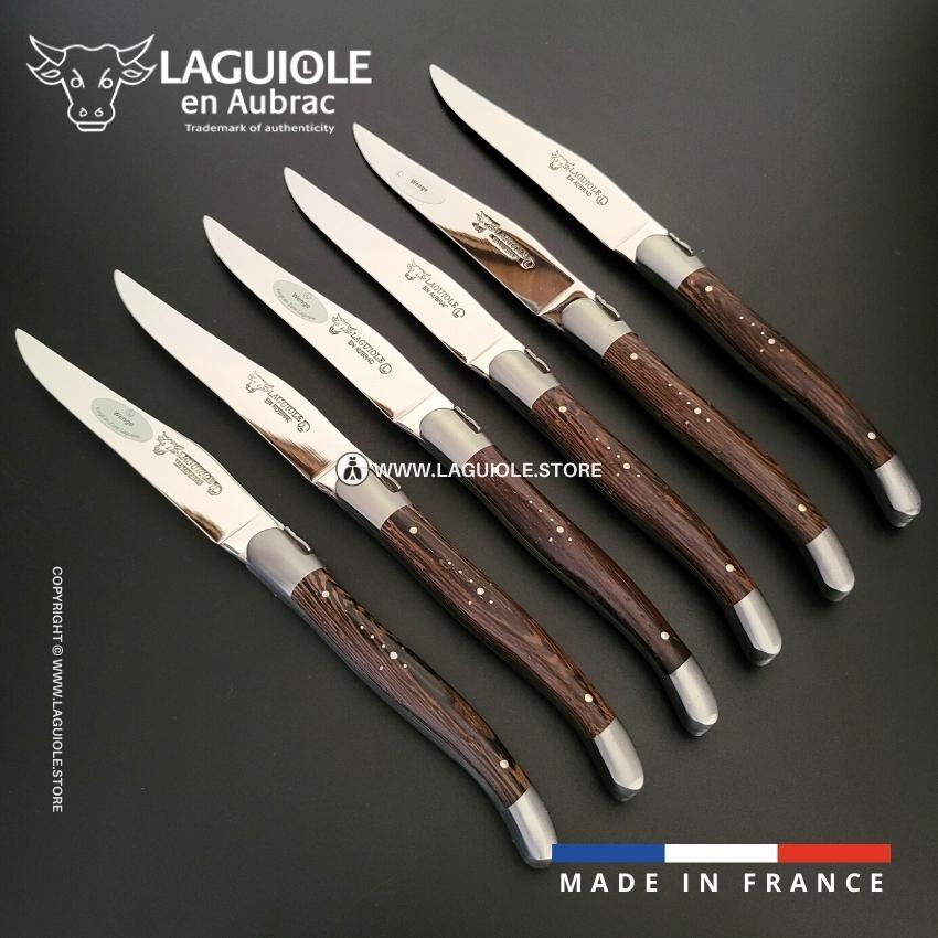 Set of 6 Laguiole en Aubrac Steak Knives Wenge wood handles