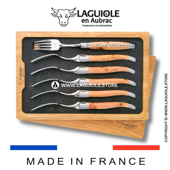 Laguiole en Aubrac Table Forks Juniper wood - Set of 6