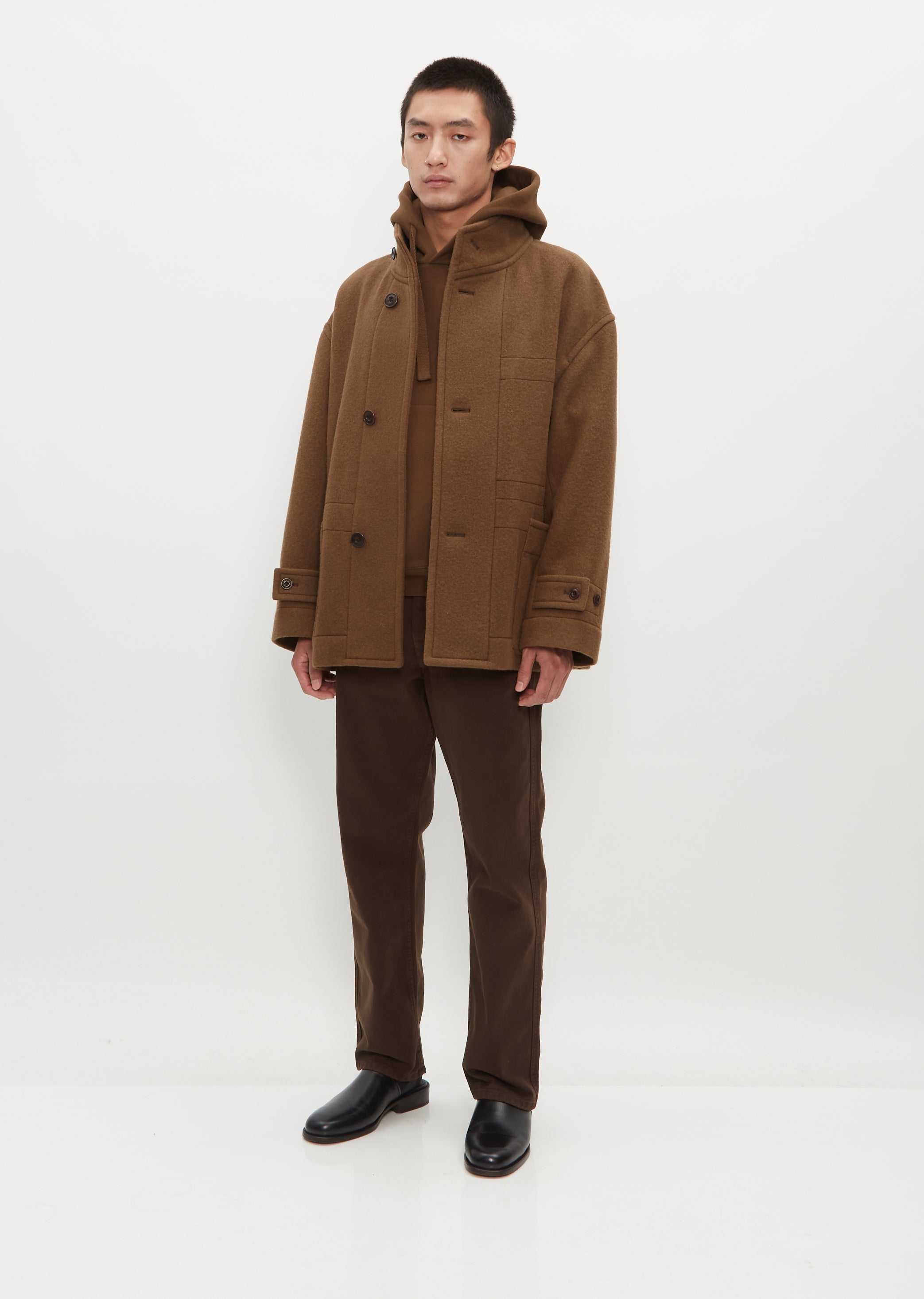 Men's Boxy Duffle Coat — Olive Brown – La Garçonne