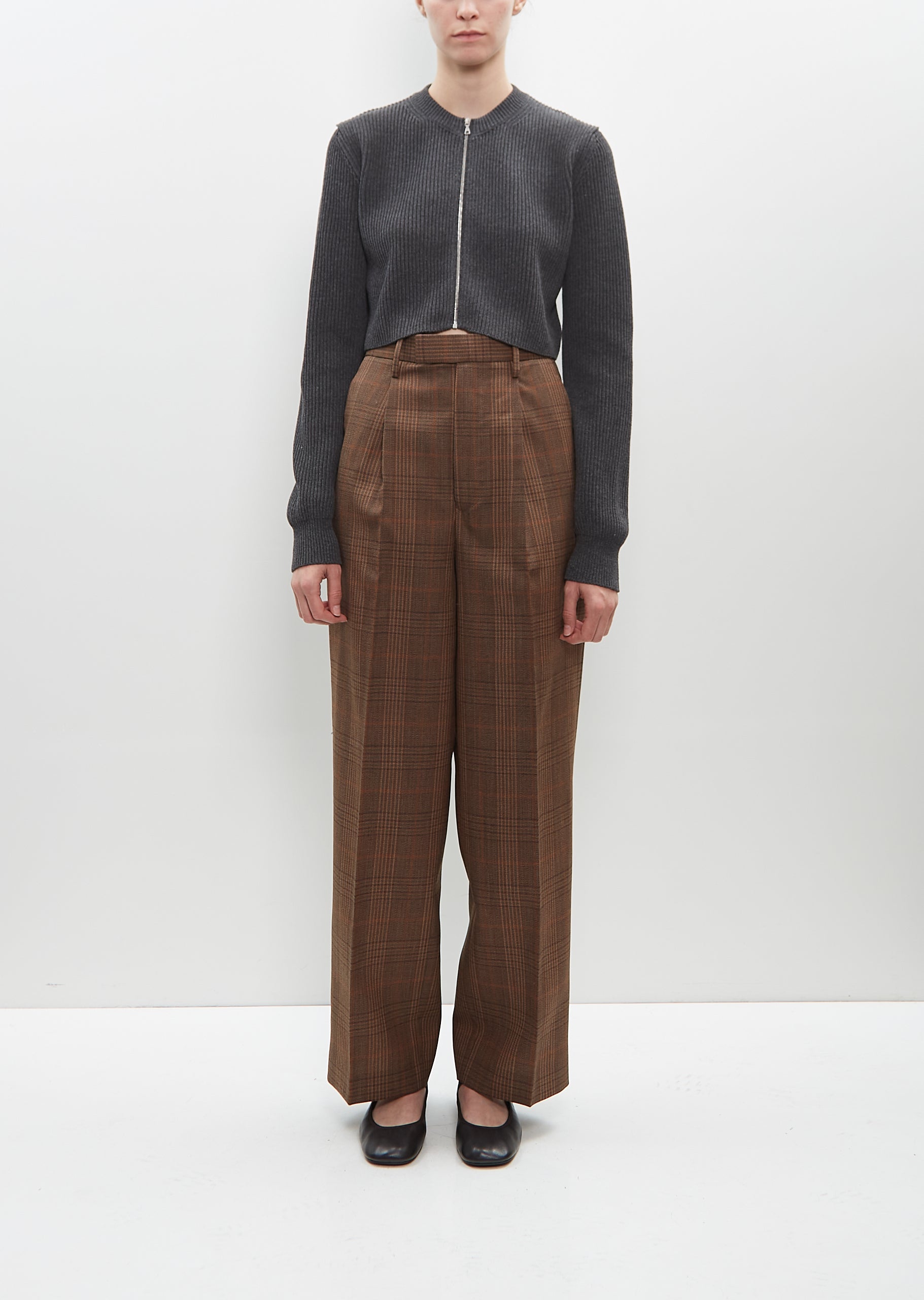 Super Fine Wool Rib Knit Zip Short Cardigan – La Garçonne