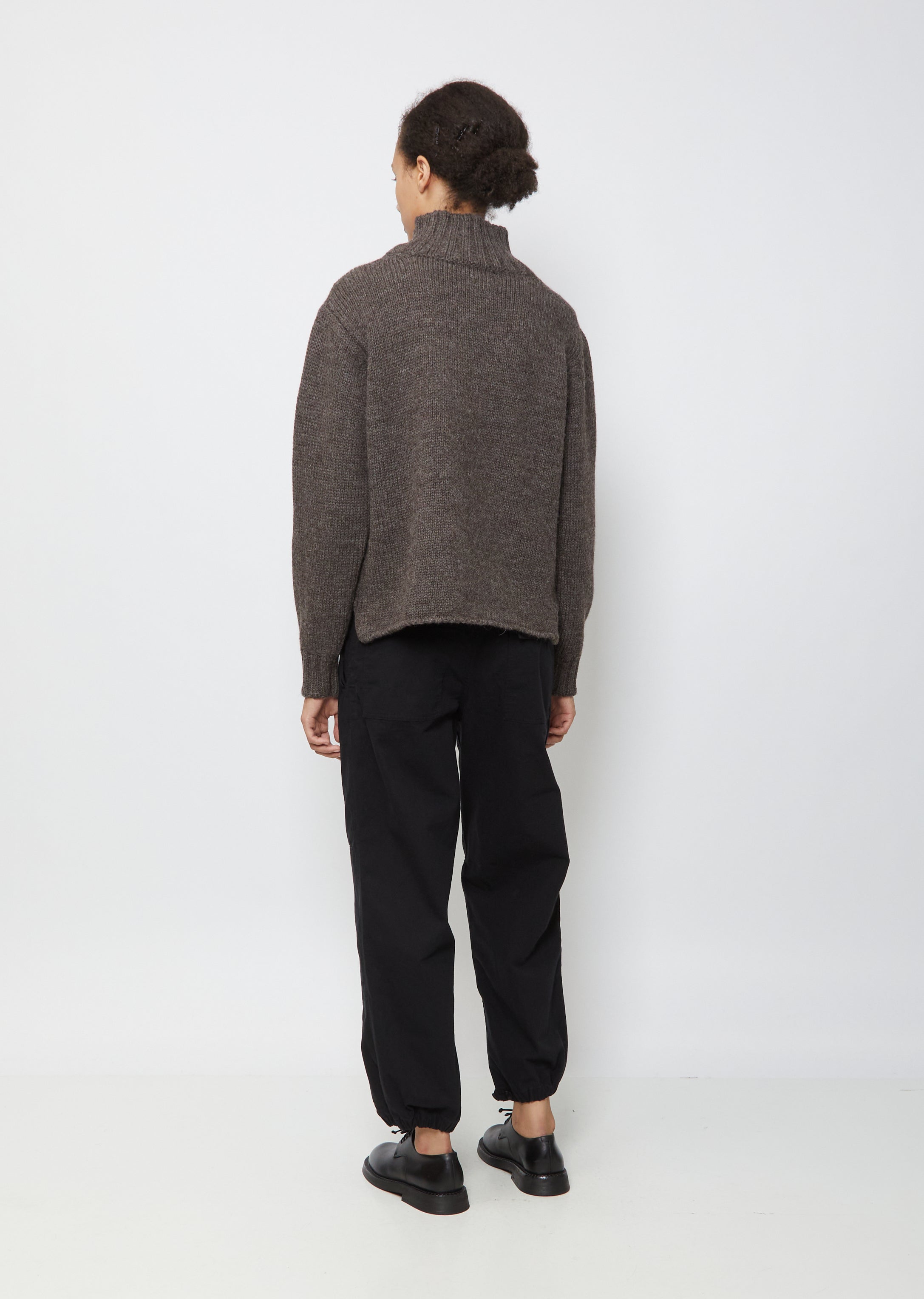 Wide Neck Sweater — Dark Natural – La Garçonne