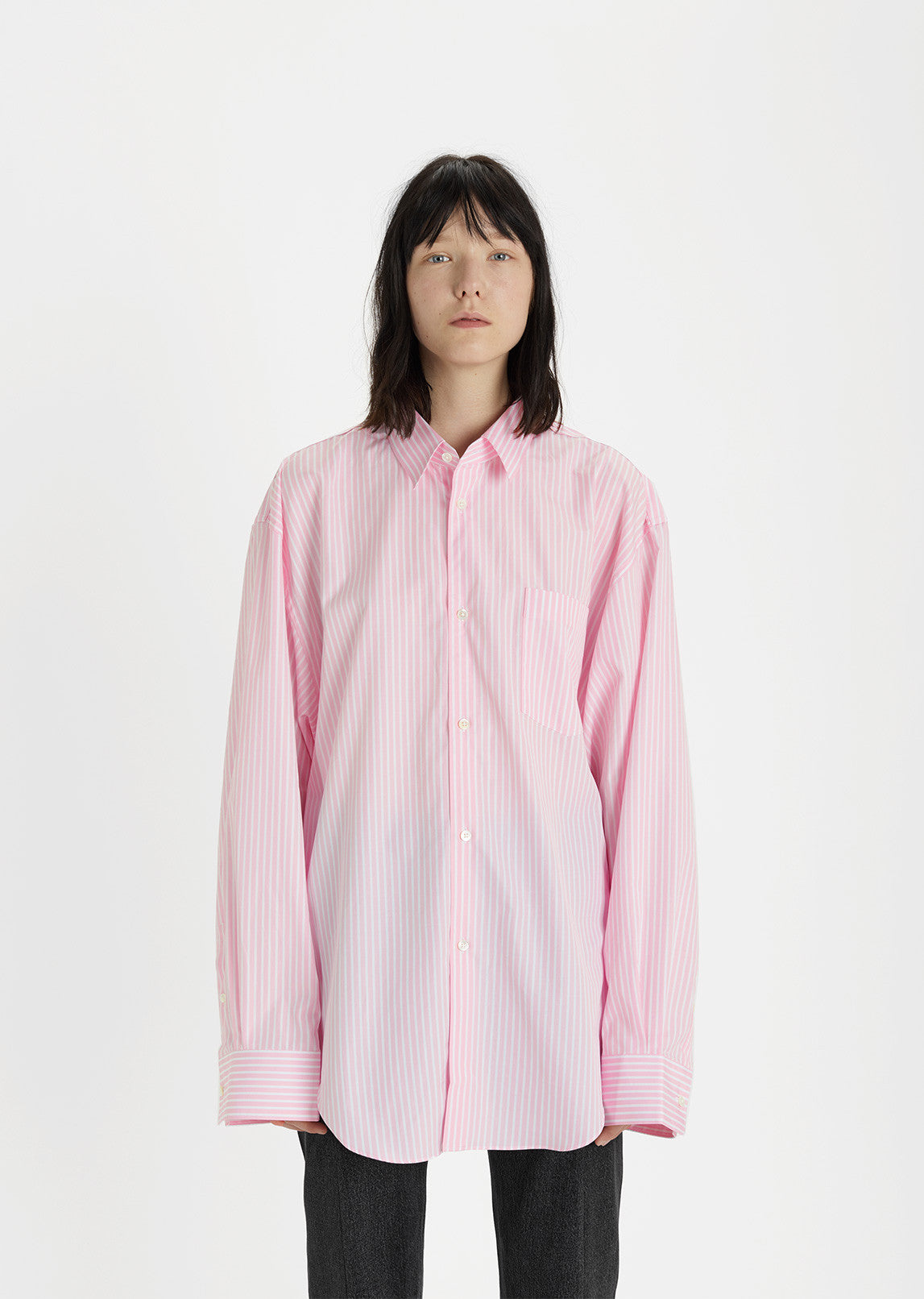X Comme des Garçons Striped Oversized 80's Shirt by Vetements - La