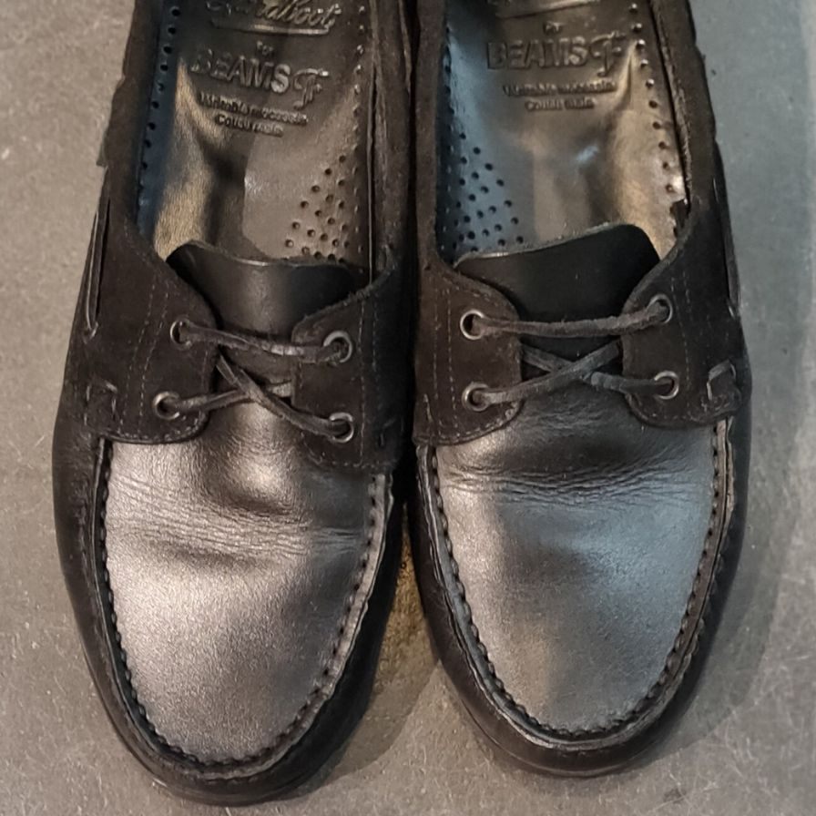 PARABOOT】パラブーツ デッキシューズ カーフスエードコンビ ブラック