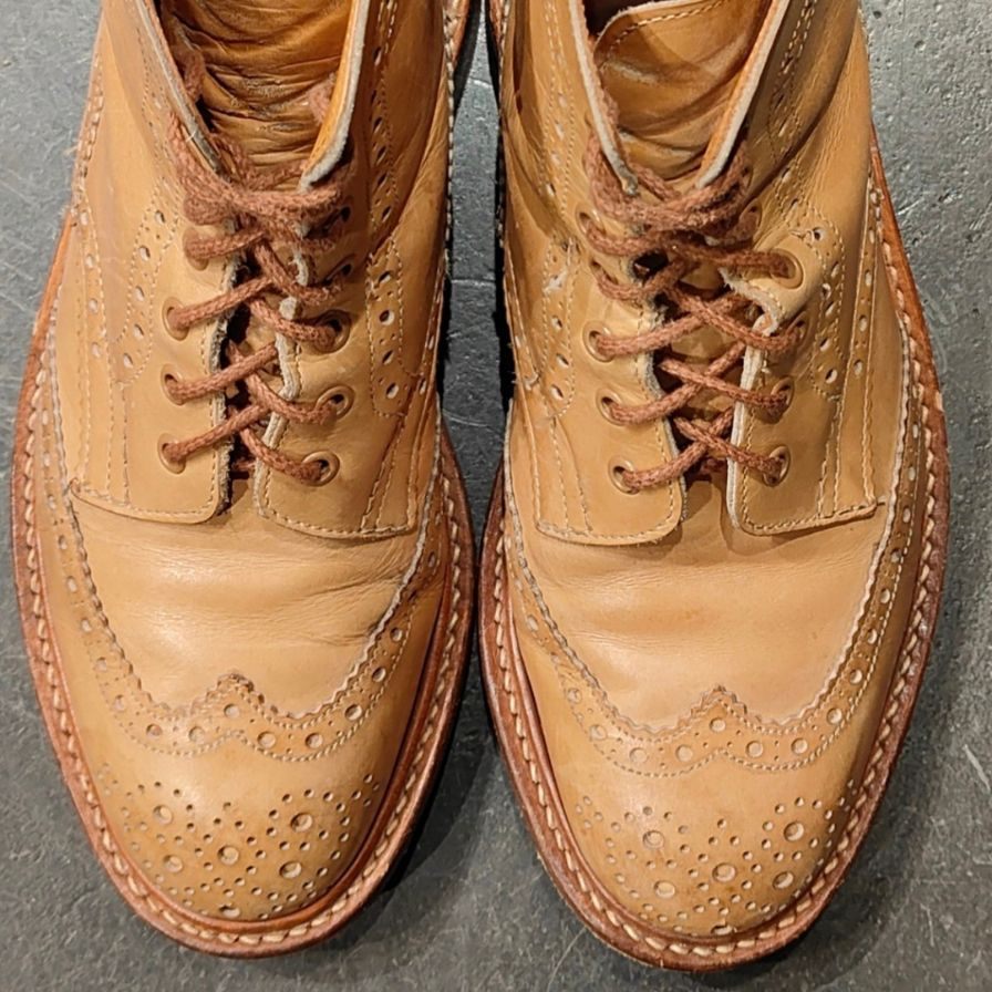 Tricker's】トリッカーズ モールトン ブーツ カーフ ベージュ サイズ