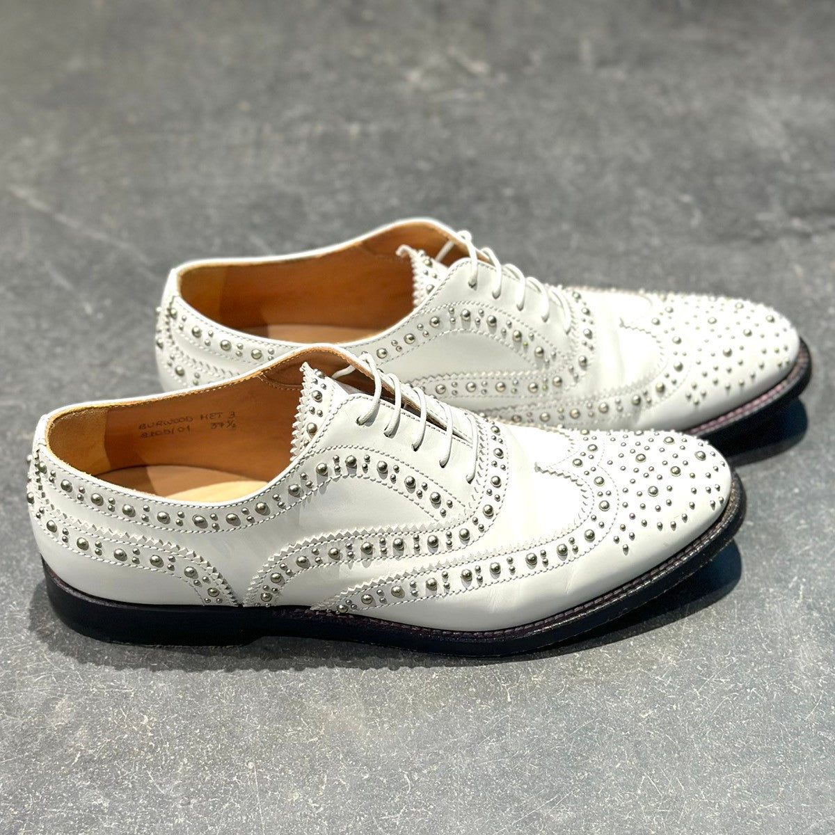 極美品【Church's】チャーチ ウイングチップ バーウッド スタッズ
