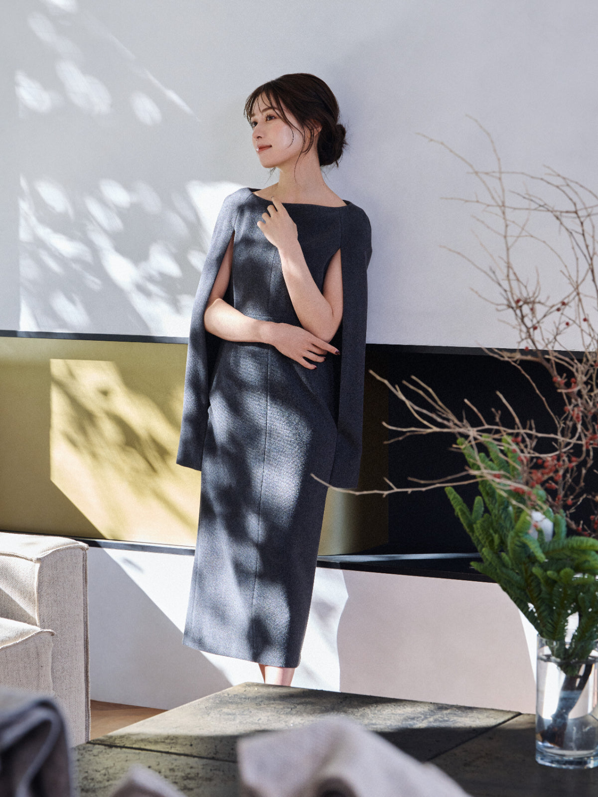 再販売】Narrow line Cape Dress – L'AUBE BLANC